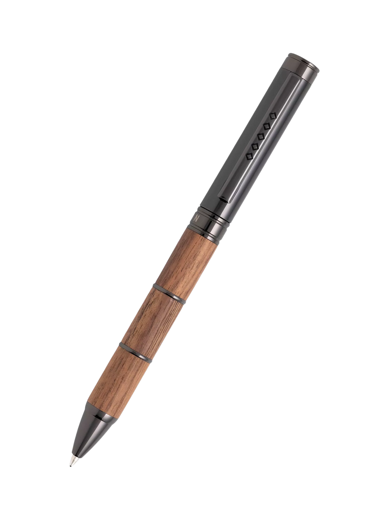 Tom Hessin Revolution Ballpoint Pen Rustic walnut wood gunmetal, imported from the UK