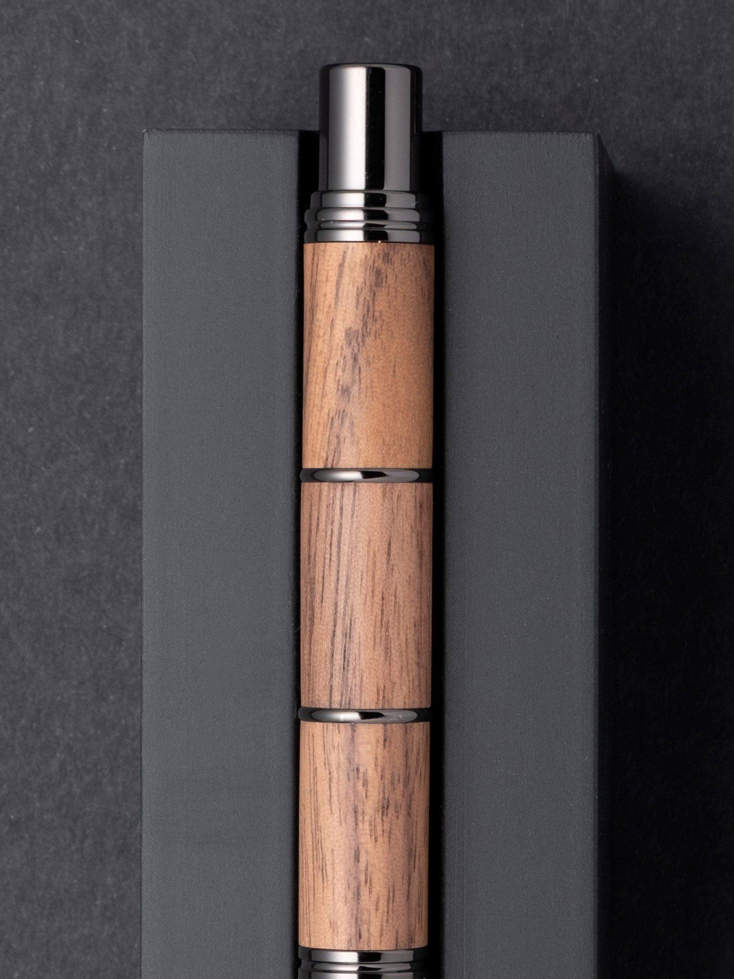Tom Hessin Revolution Ballpoint Pen Rustic walnut wood gunmetal, imported from the UK