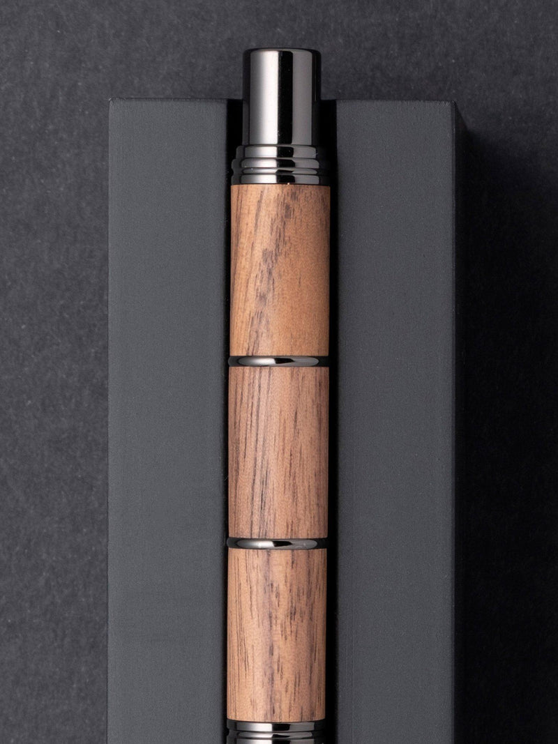 Tom Hessin Revolution Ballpoint Pen Rustic walnut wood gunmetal, imported from the UK
