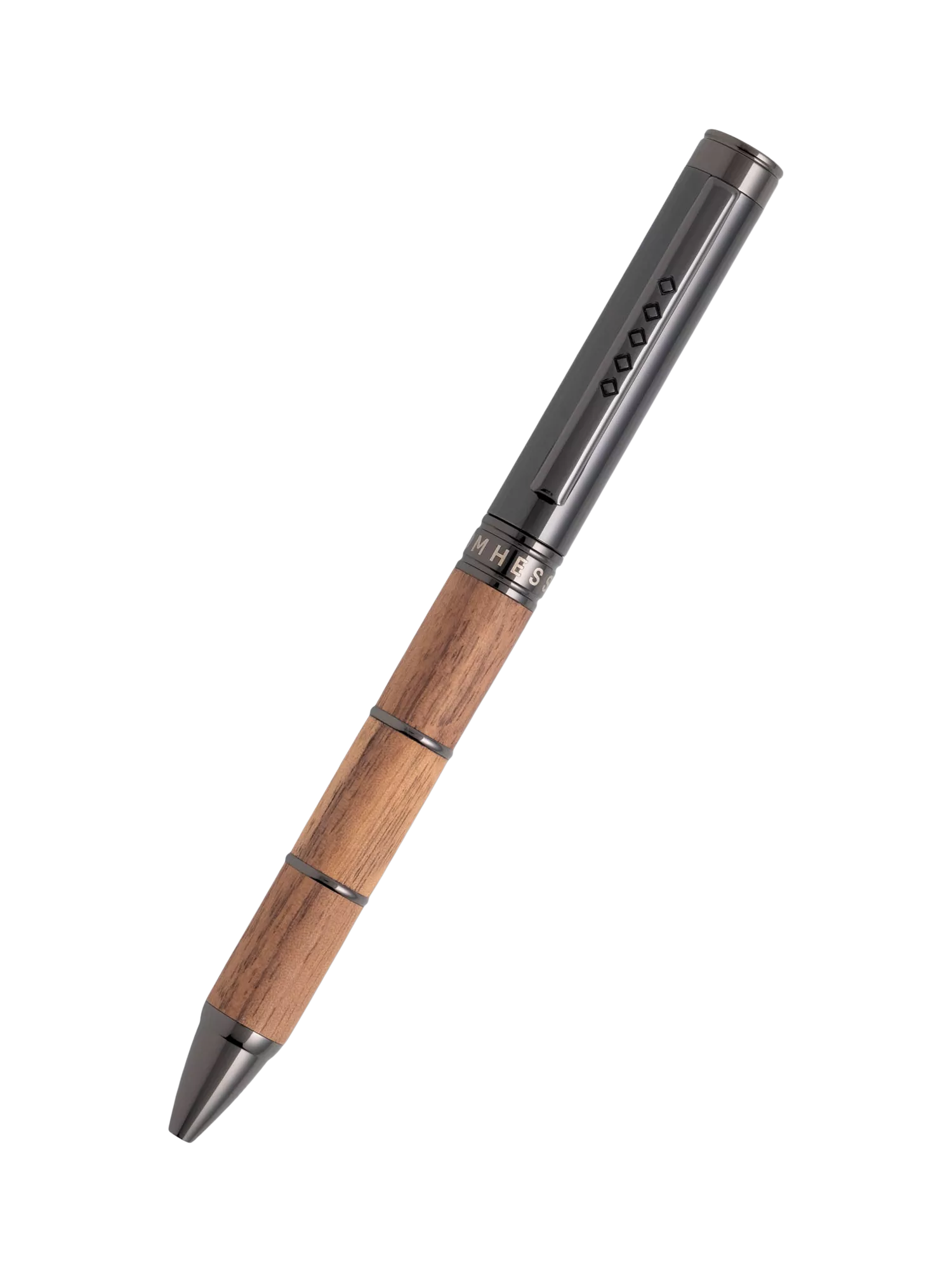 Tom Hessin Revolution Ballpoint Pen Rustic walnut wood gunmetal, imported from the UK