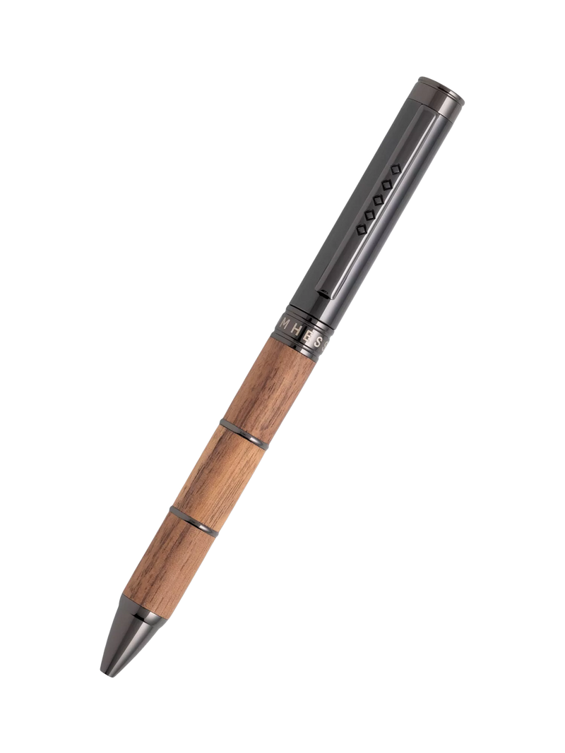 Tom Hessin Revolution Ballpoint Pen Rustic walnut wood gunmetal, imported from the UK