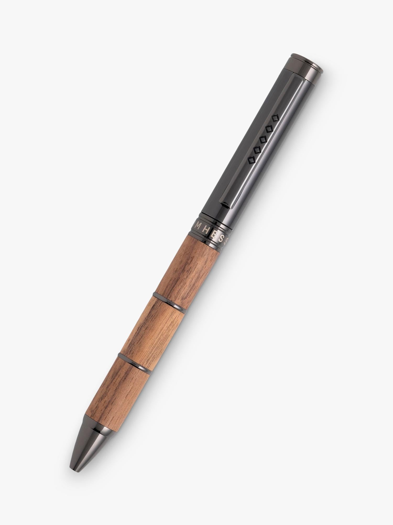 Tom Hessin Revolution Ballpoint Pen Rustic walnut wood gunmetal, imported from the UK