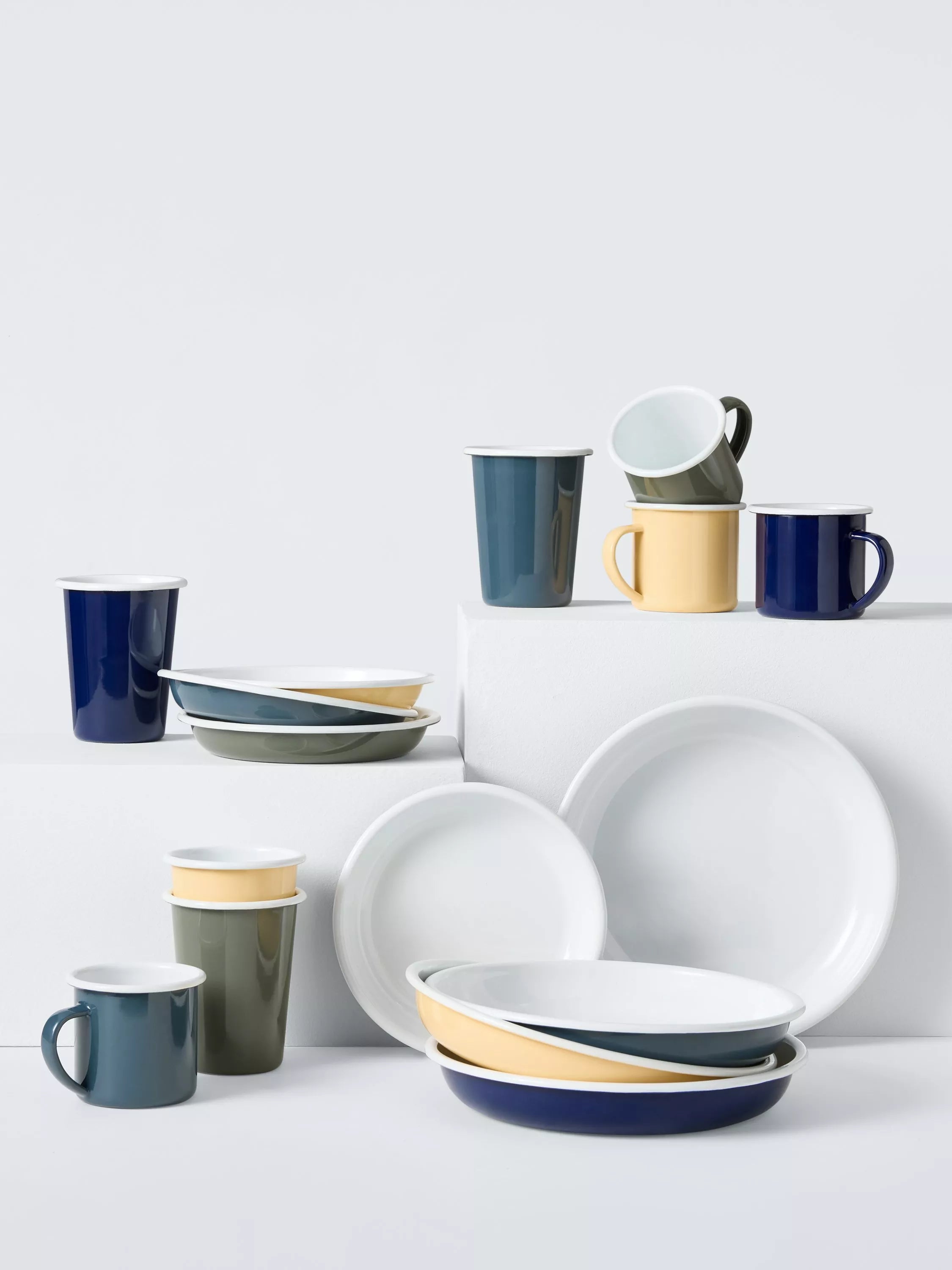 John Lewis enamel dinner plates 25cm multi - British product