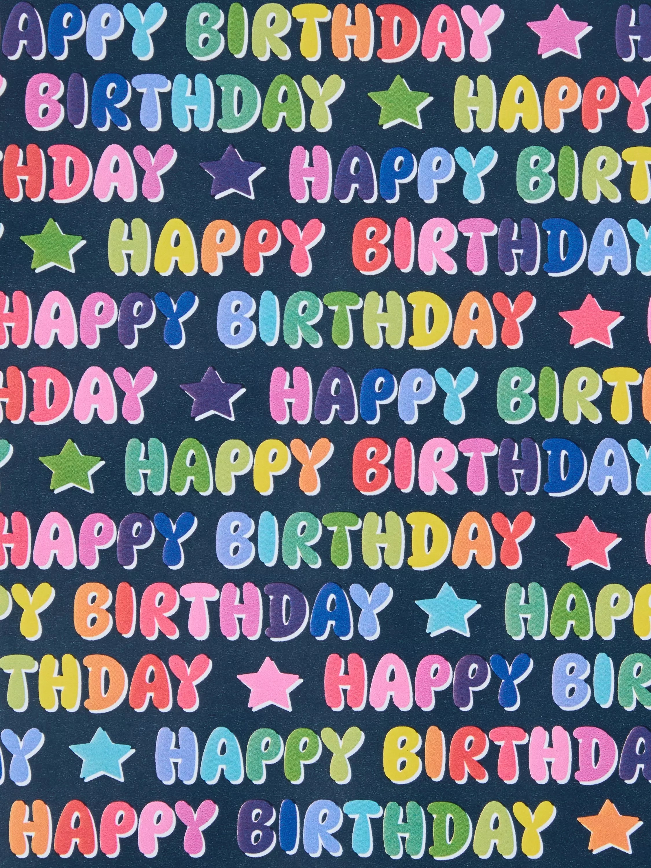 John Lewis Happy Birthday wrapping paper 3m blue, UK version