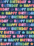 John Lewis Happy Birthday wrapping paper 3m blue, UK version