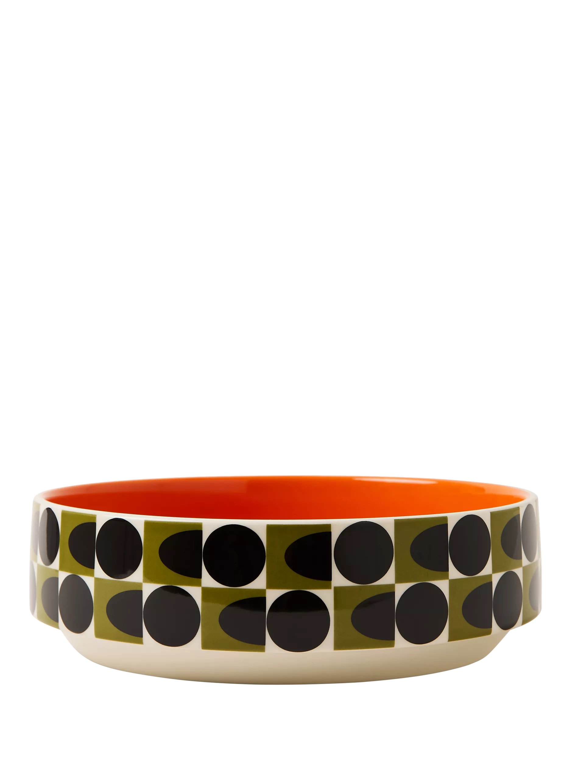Orla Kiely Spot Square stoneware fruit bowl 26cm orange - British product