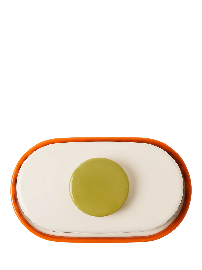 Orla Kiely Sycamore Stripe stoneware butter dish 17x10x8.5cm, UK version