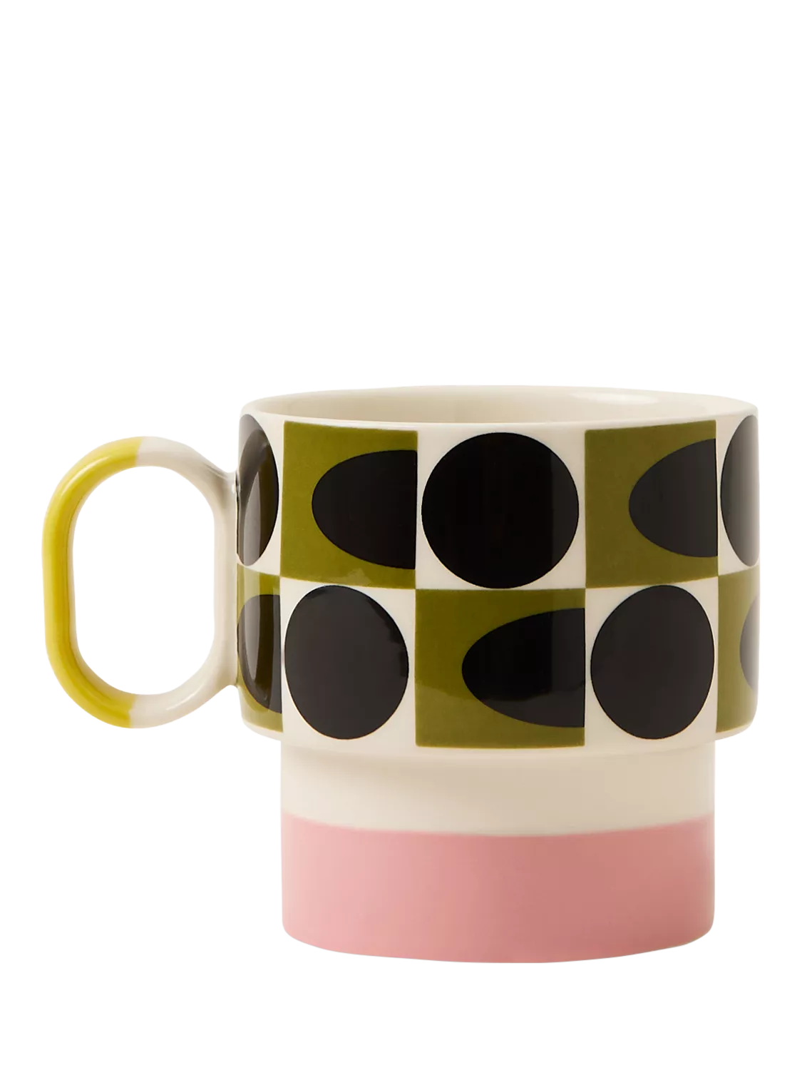 Orla Kiely stoneware mug 275ml pink spot pattern, UK version