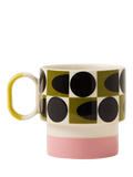 Orla Kiely stoneware mug 275ml pink spot pattern, UK version