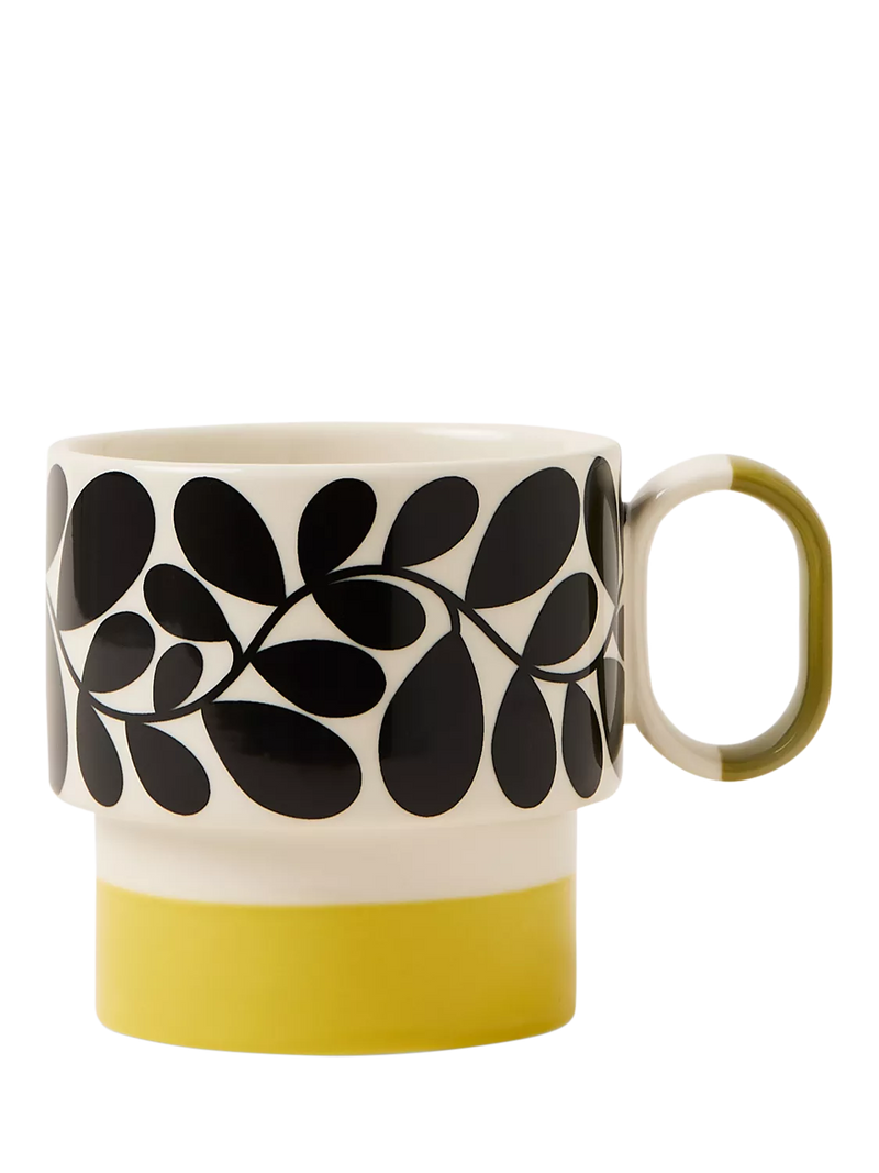 Orla Kiely stoneware mug Sycamore Stripe green 275ml, imported from the UK