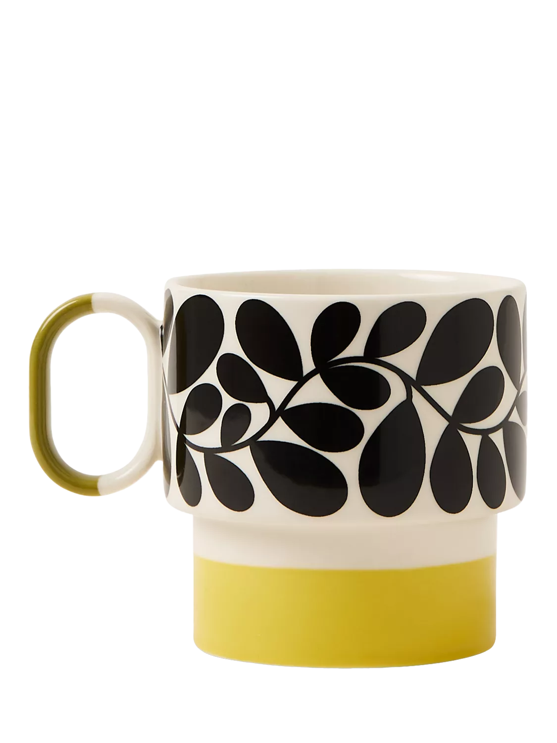 Orla Kiely stoneware mug Sycamore Stripe green 275ml, imported from the UK