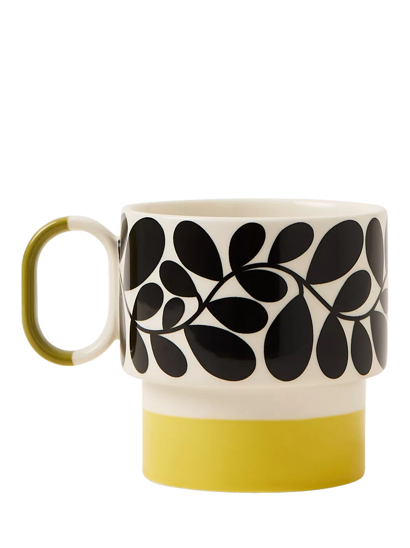 Orla Kiely stoneware mug Sycamore Stripe green 275ml, imported from the UK