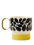Orla Kiely stoneware mug Sycamore Stripe green 275ml, imported from the UK