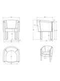 John Lewis Solace tub chair with oak legs, imported from the UK