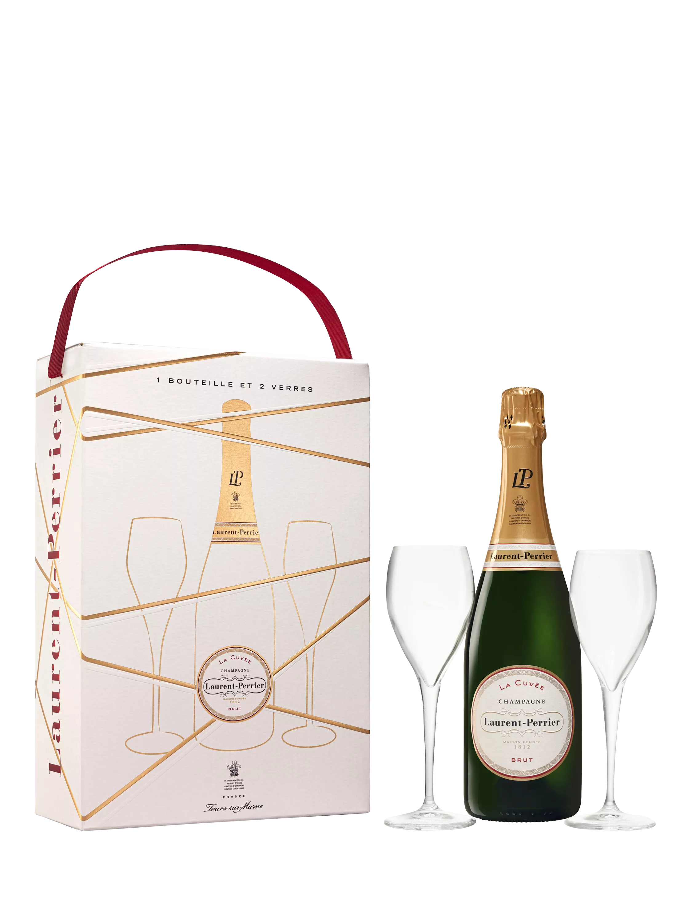 Laurent-Perrier Champagne gift set with two glasses 75cl (British brand)