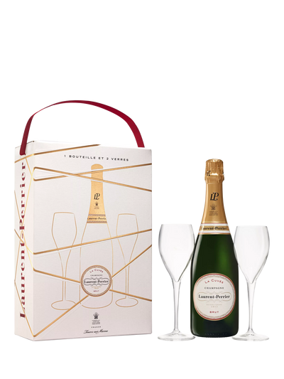 John Lewis Laurent-Perrier La Cuvée Champagne & 2 Glasses Gift Set, 75cl- Buy online at McGrocer