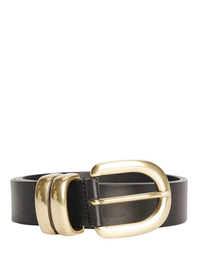 By Malene Birger Leather Zoira Belt, Black, One Size
