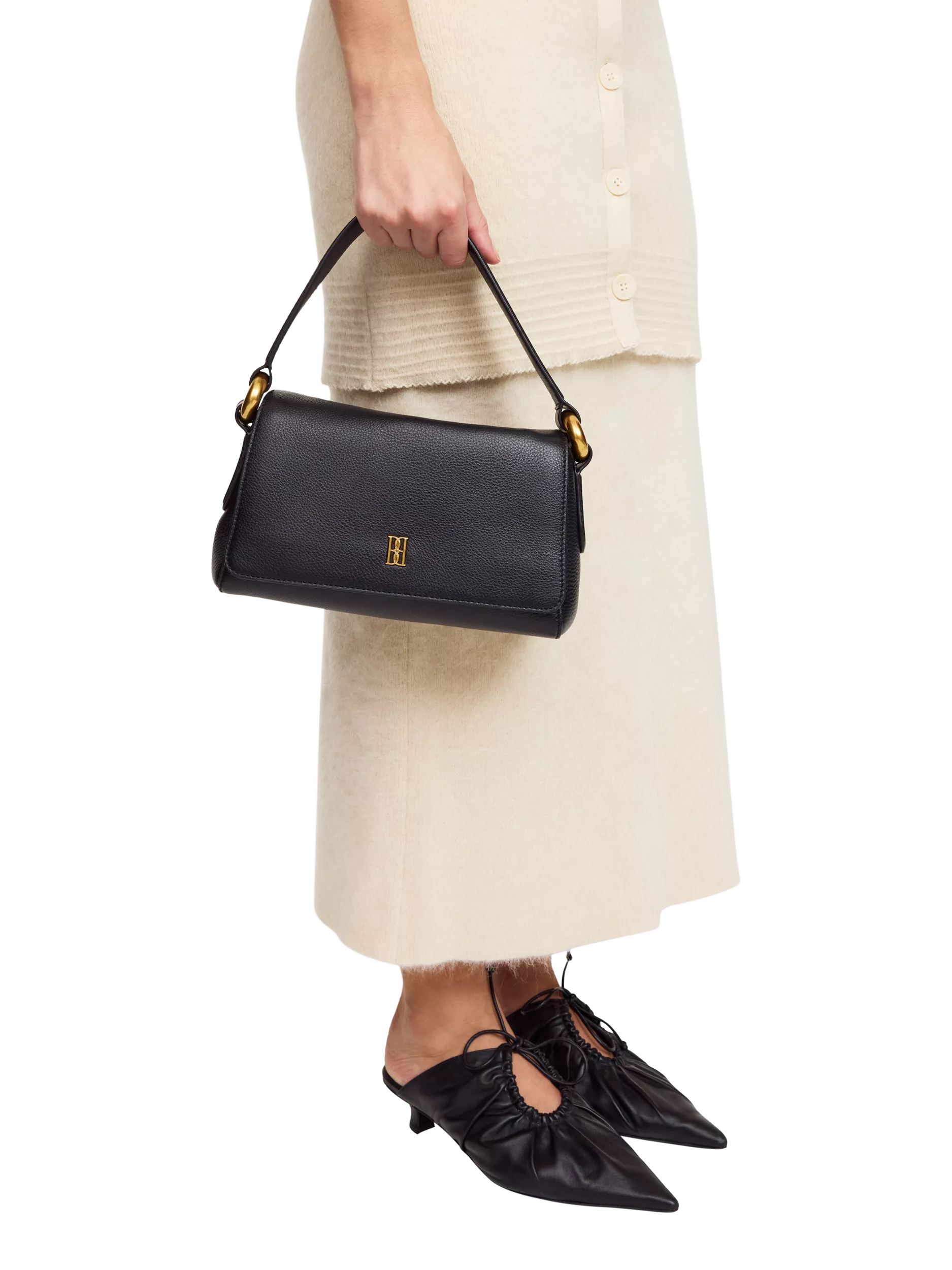 By Malene Birger Lellie black leather shoulder bag (British brand)