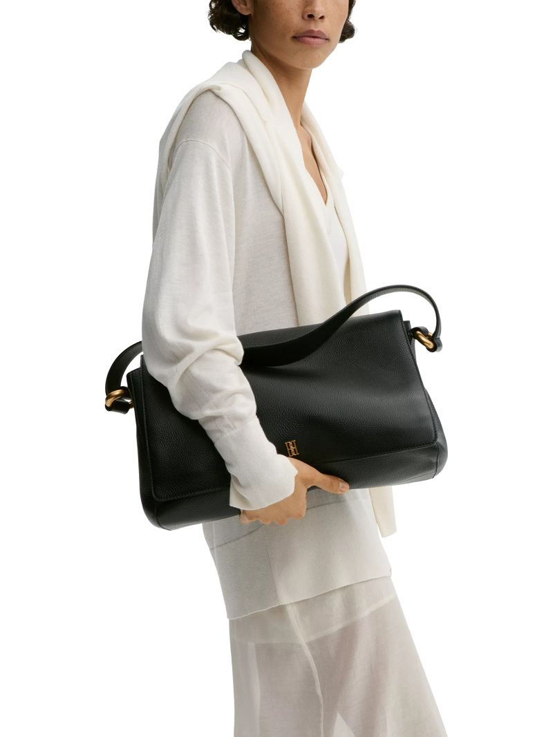 By Malene Birger Lelou black leather shoulder bag, UK version