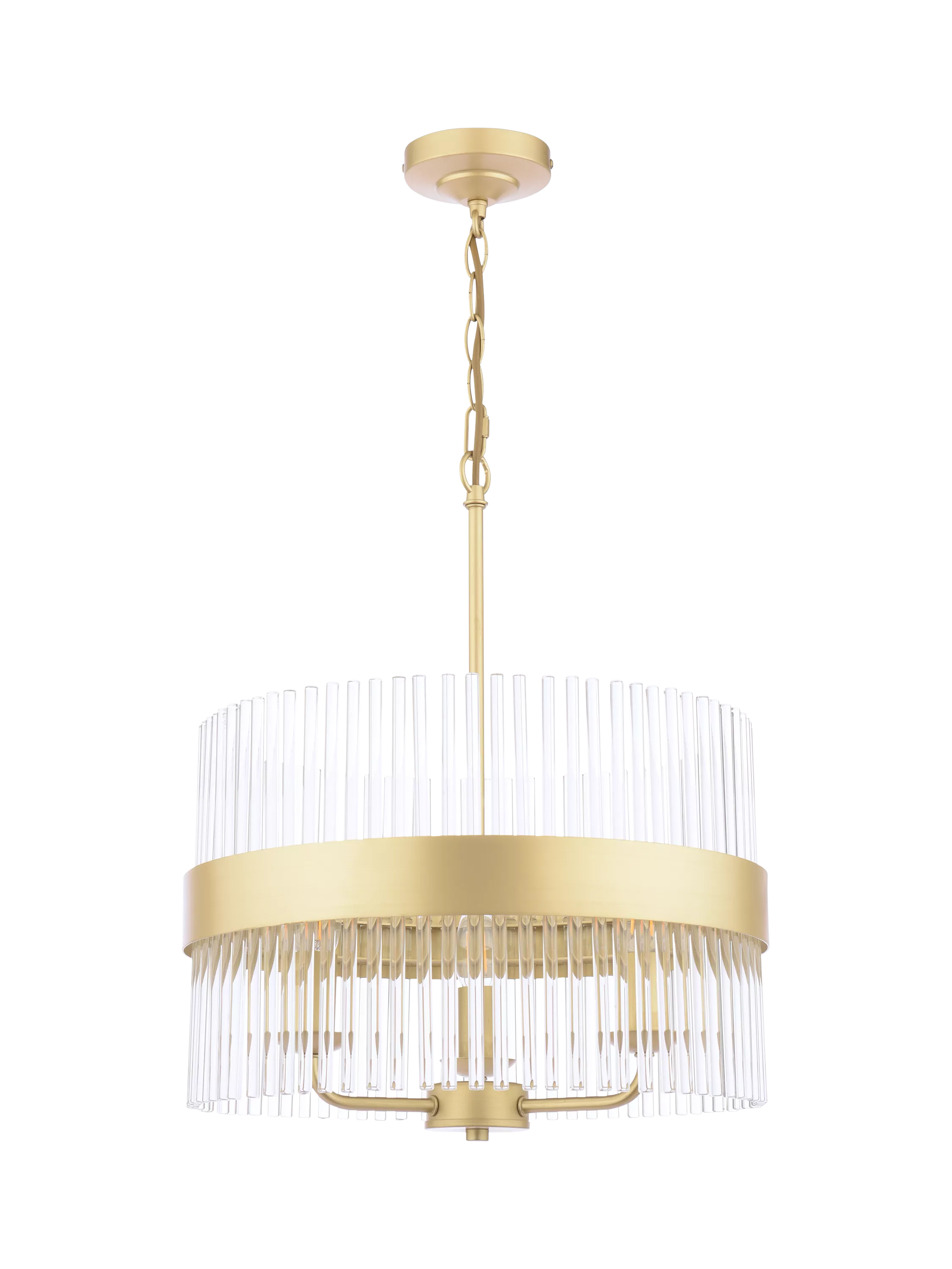 Laura Ashley Alexa pendant light antique brass 3 arm glass rod (British brand)