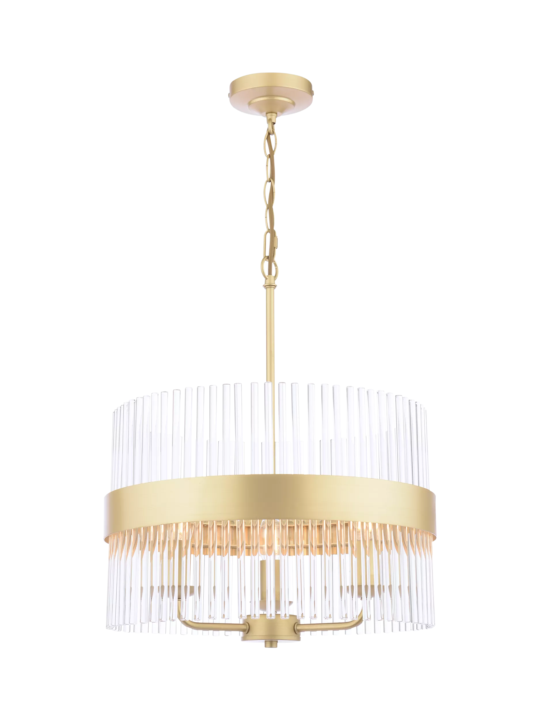 Laura Ashley Alexa pendant light antique brass 3 arm glass rod (British brand)