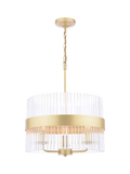 Laura Ashley Alexa pendant light antique brass 3 arm glass rod (British brand)