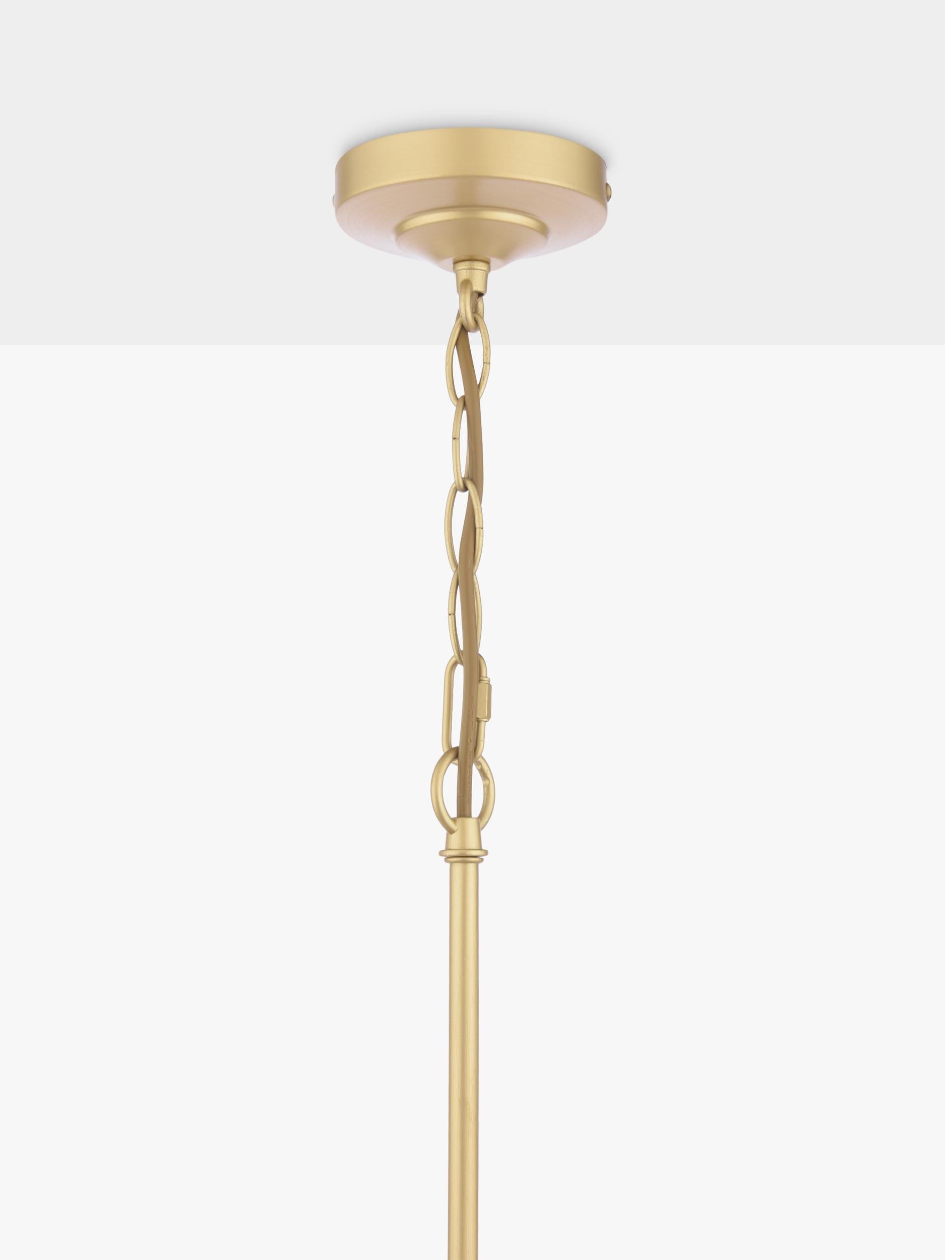 Laura Ashley Alexa pendant light antique brass 3 arm glass rod (British brand)