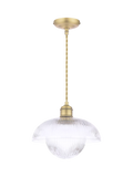 Laura Ashley ribbed glass pendant light antique brass, UK version