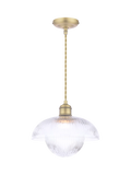 Laura Ashley ribbed glass pendant light antique brass, UK version