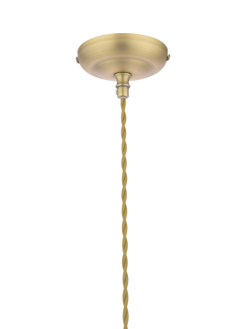 Laura Ashley ribbed glass pendant light antique brass, UK version