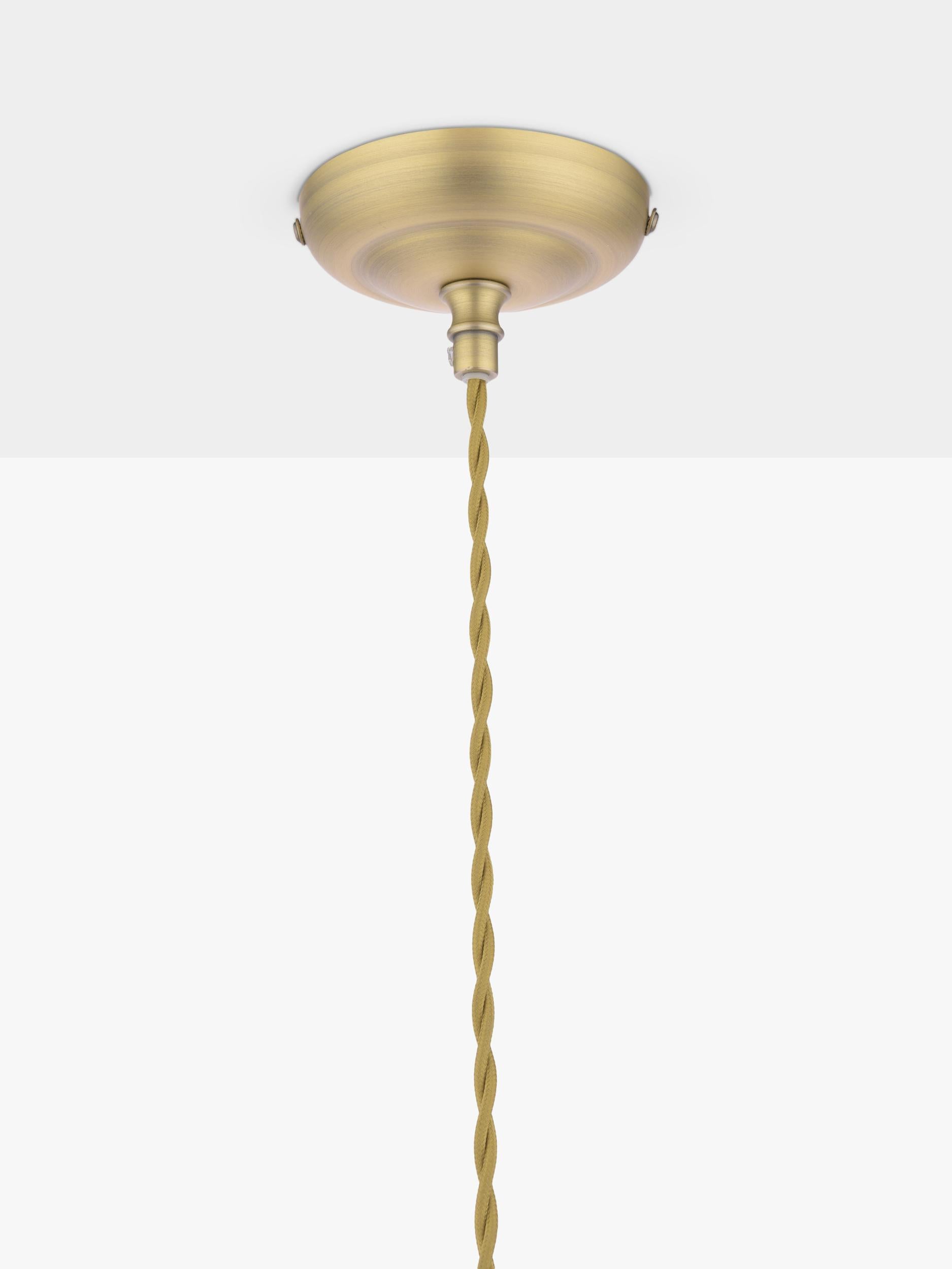 Laura Ashley ribbed glass pendant light antique brass, UK version