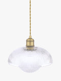 Laura Ashley ribbed glass pendant light antique brass, UK version