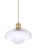 Laura Ashley ribbed glass pendant light antique brass, UK version