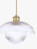 Laura Ashley ribbed glass pendant light antique brass, UK version