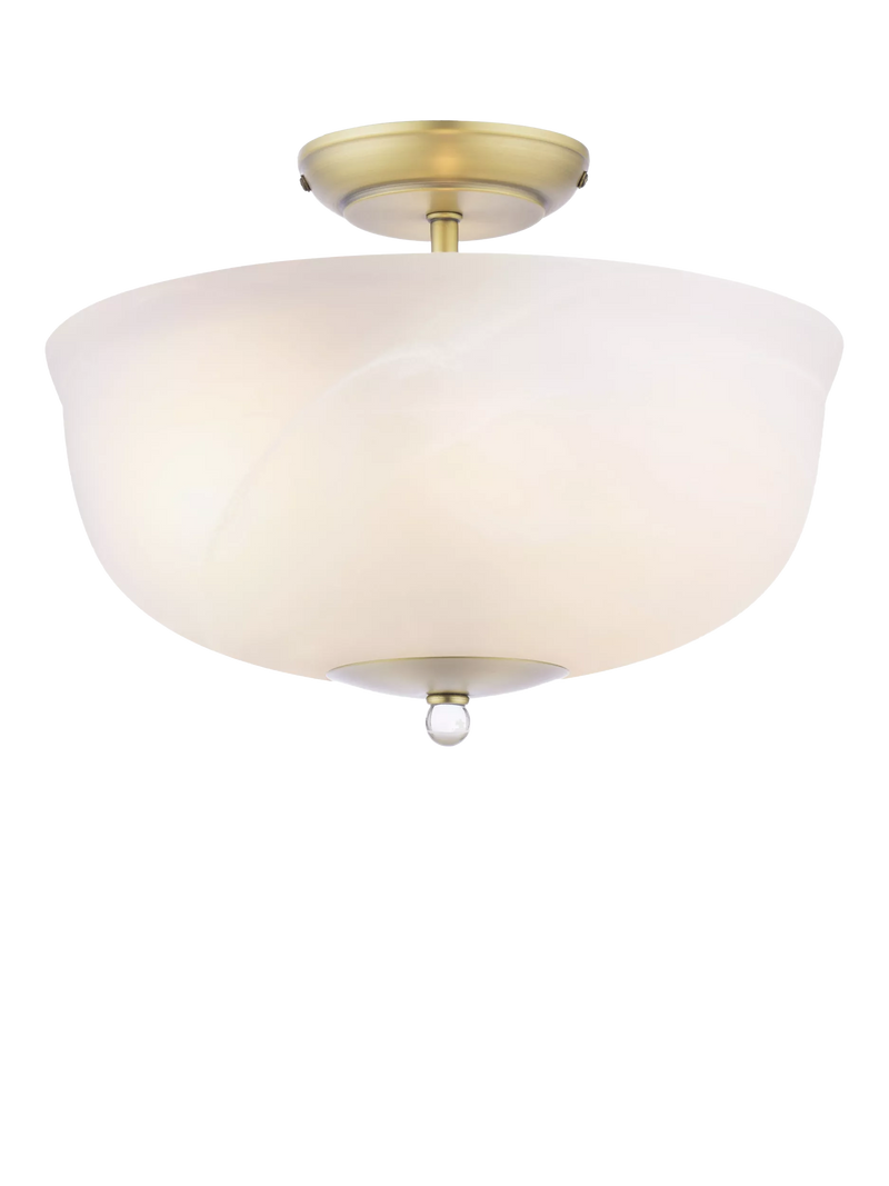 Laura Ashley Cossington semi-flush ceiling light antique brass 33cm - British product
