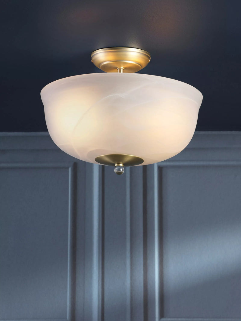 Laura Ashley Cossington semi-flush ceiling light antique brass 33cm - British product