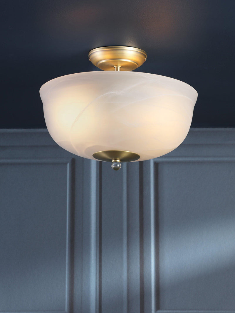 Laura Ashley Cossington semi-flush ceiling light antique brass 33cm - British product