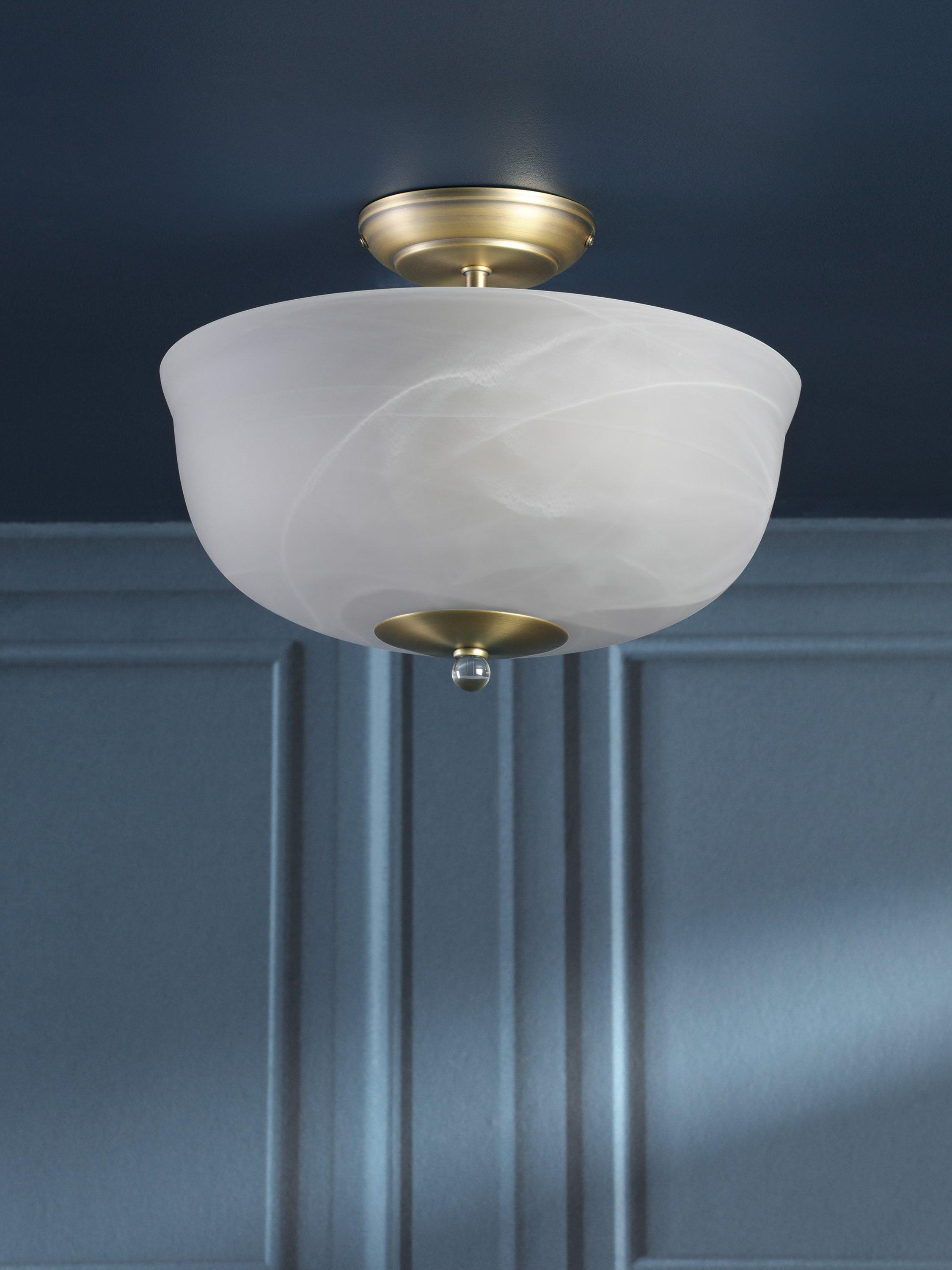 Laura Ashley Cossington semi-flush ceiling light antique brass 33cm - British product