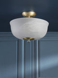 Laura Ashley Cossington semi-flush ceiling light antique brass 33cm - British product