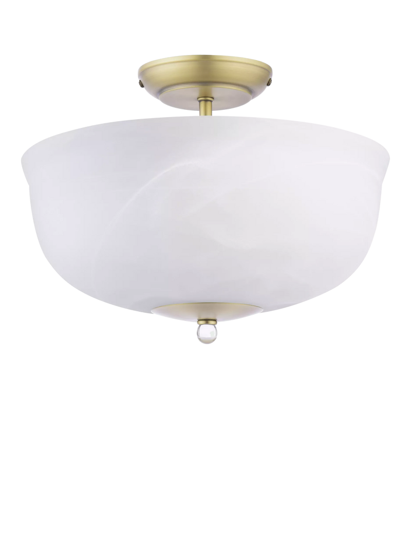 Laura Ashley Cossington semi-flush ceiling light antique brass 33cm - British product