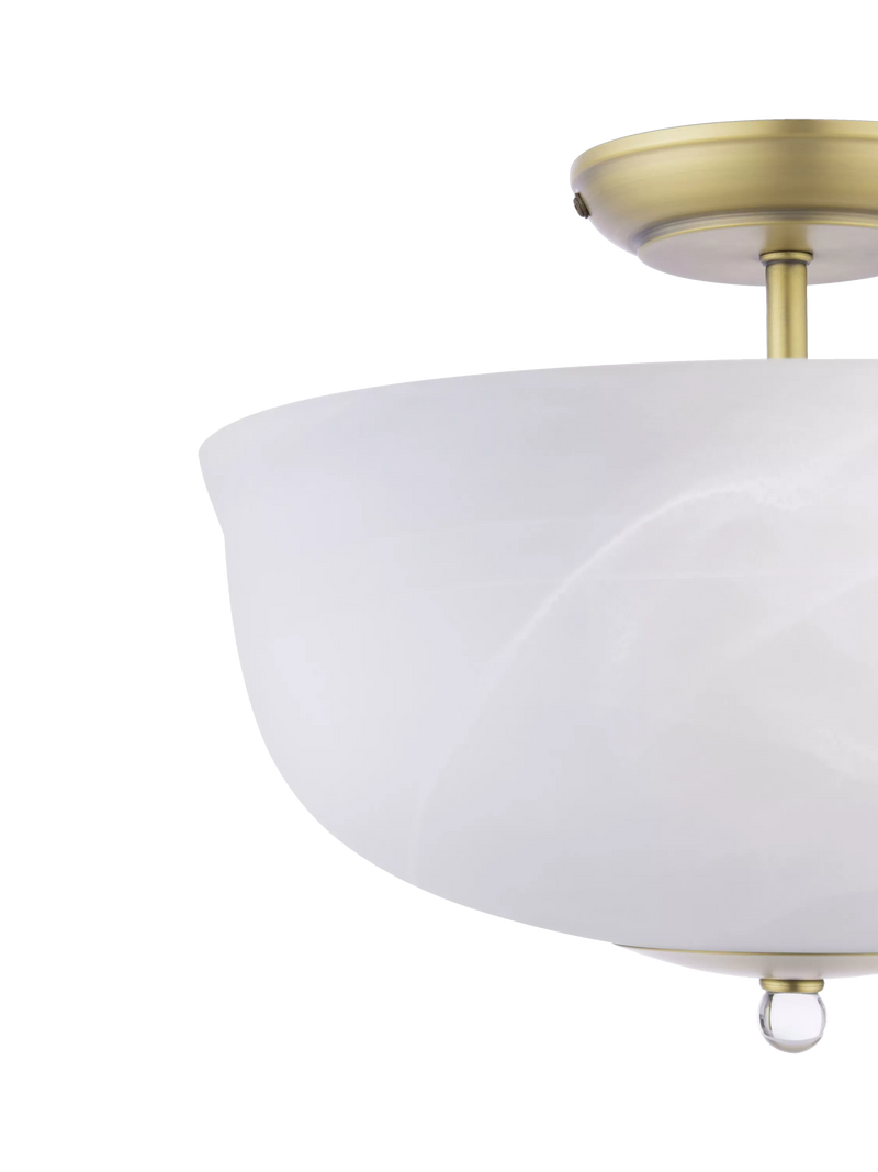 Laura Ashley Cossington semi-flush ceiling light antique brass 33cm - British product