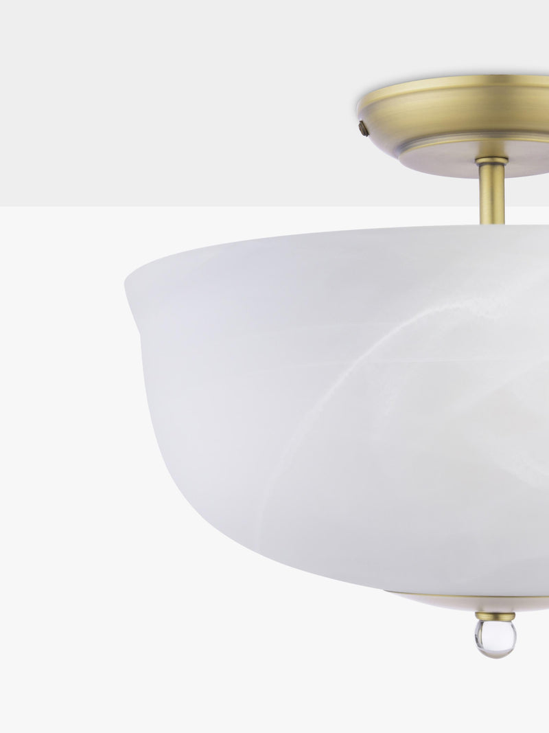 Laura Ashley Cossington semi-flush ceiling light antique brass 33cm - British product