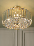 Laura Ashley Fernhurst semi-flush ceiling light antique brass cut glass - British product