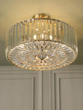 Laura Ashley Fernhurst semi-flush ceiling light antique brass cut glass - British product