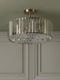 Laura Ashley Fernhurst semi-flush ceiling light antique brass cut glass - British product