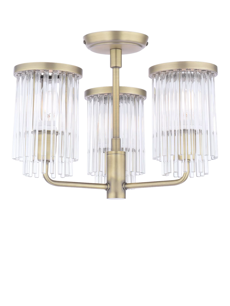 Laura Ashley Hilcote semi flush ceiling light matt antique brass (British brand)