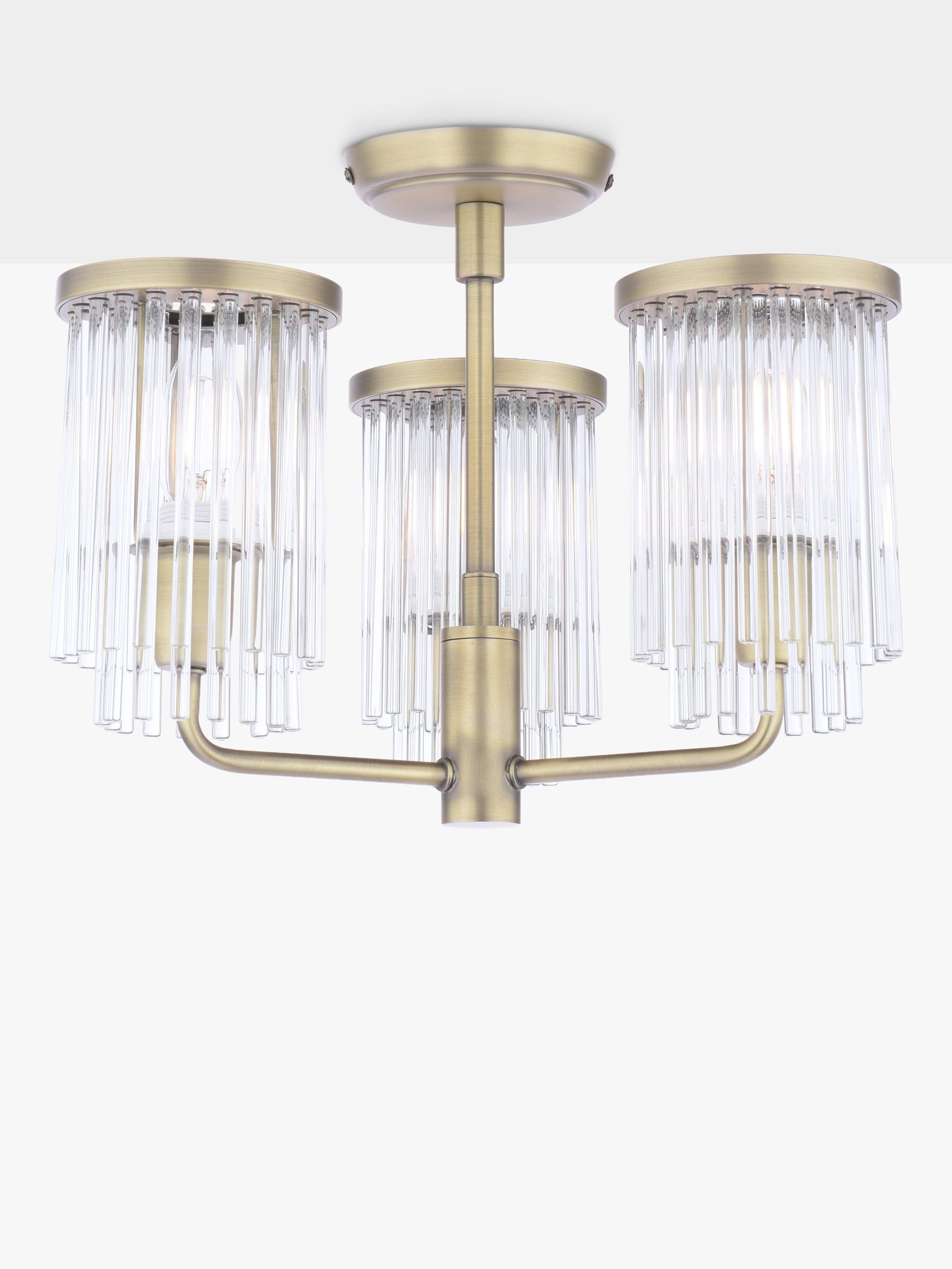 Laura Ashley Hilcote semi flush ceiling light matt antique brass (British brand)