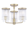 Laura Ashley Hilcote semi flush ceiling light matt antique brass (British brand)