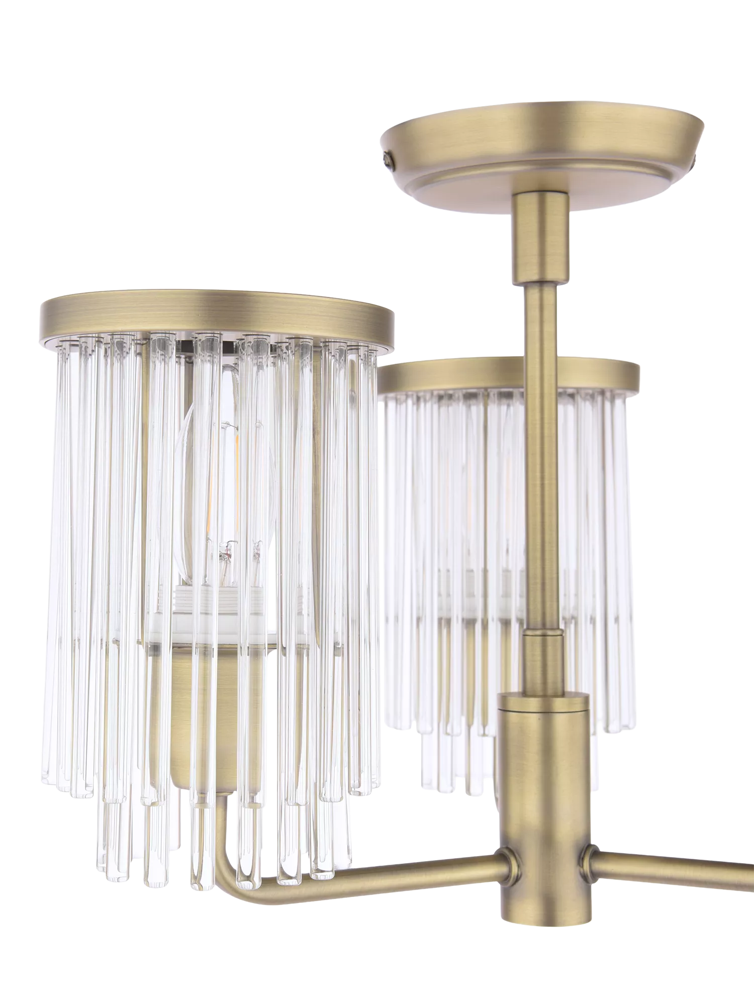 Laura Ashley Hilcote semi flush ceiling light matt antique brass (British brand)