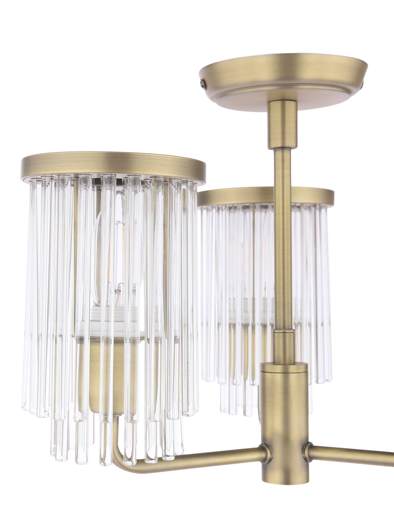 Laura Ashley Hilcote semi flush ceiling light matt antique brass (British brand)